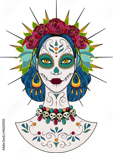 Catrina La Calavera. Elegant Skull. Dia de los Muertos