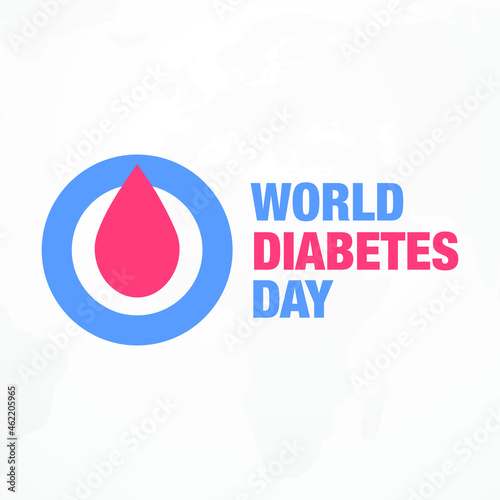 world diabetes day, diabetes awareness month,  modern creative banner, sign, design concept, cover template with a blue circle.