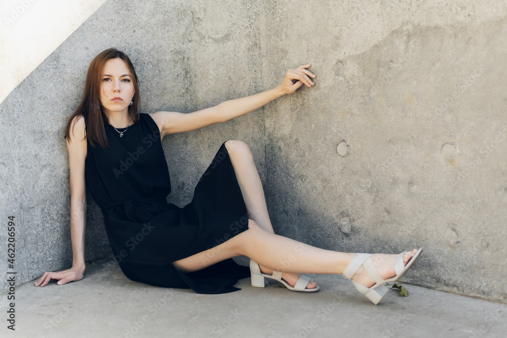 Autumn portrait of beautiful woman in dress. Autumn portrait of beautiful woman in dress.