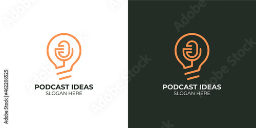 minimalist podcast ideas logo set