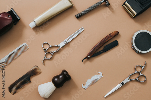 Vintage salon tools in jobs and career concept