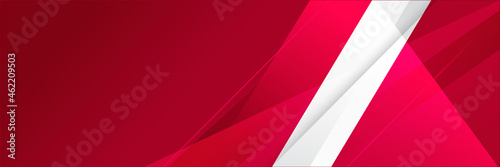 Free Download Abstract red banner background with 3d overlap layer and wave shapes - GFXLoad