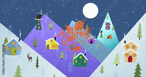 Image of merry christmas text over winter scenery © vectorfusionart