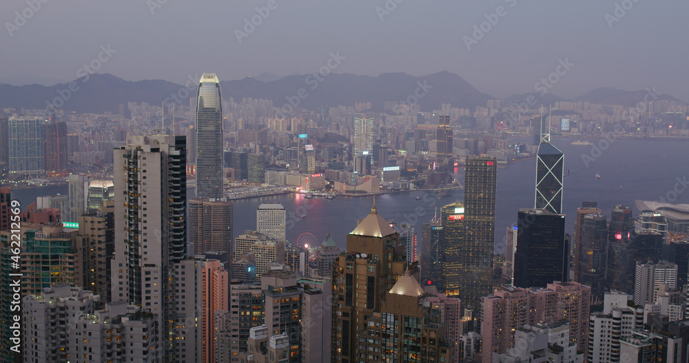 Hong Kong skyline in the evening