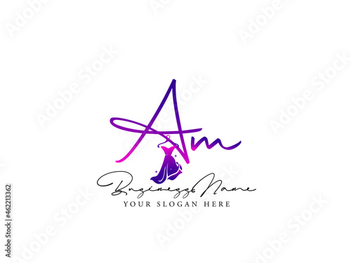 Colorful AM Logo, Fashion am a m Logo Letter Vector Symbol and Illustration For Clothing, Apparel Fashion Shop