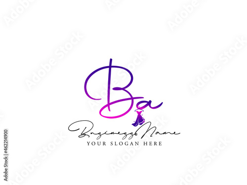 Colorful BA Logo, Fashion ba b a Logo Letter Design For Clothing, Apparel Fashion Shop