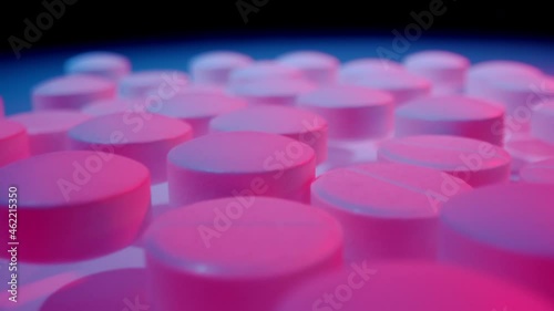 Wallpaper Mural Macro shot of medications tablets drugs. Treatment pharmacology oncept. Torontodigital.ca