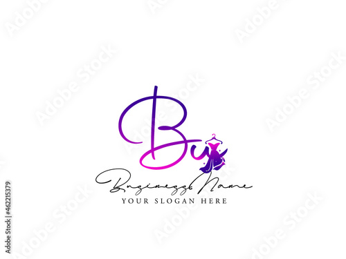 Colorful BU Logo, Fashion bu b u Logo Letter Design For Clothing, Apparel Fashion Shop