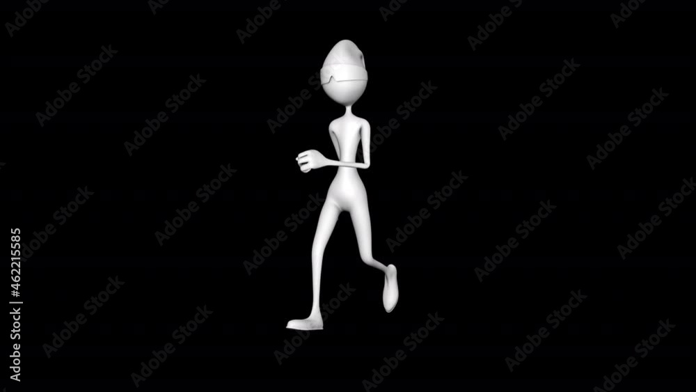 Man 3d Character Run Loop on Alpha Channel Man 3d Character Run Loop on Alpha Channel