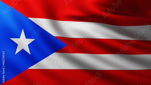 Large Flag of Puerto Rico fullscreen background in the wind