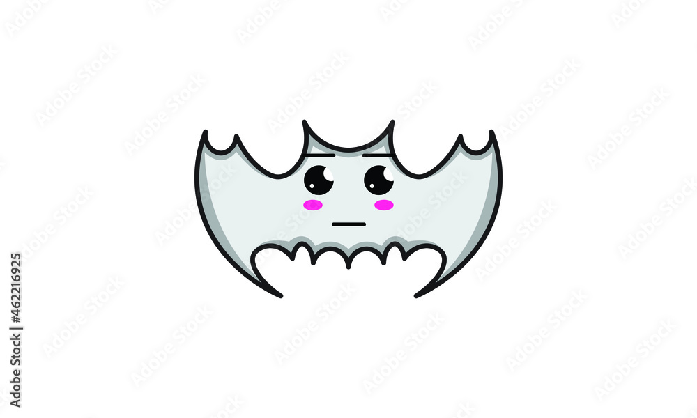 Vector Cute Kawaii Halloween Flat Bat Vector Cute Kawaii Halloween Flat Bat