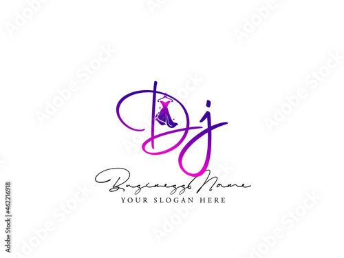 Fashion DJ Logo, Modern dj d j Logo Letter Vector and Illustration For Clothing, Apparel Fashion Brand