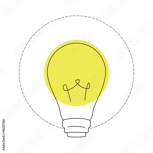 Bulb icon vector isolated on white background. Trendy bulb icon in flat style. Template for app, ui and logo. Icon bulb for your web site. Modern bulb icon, EPS 10