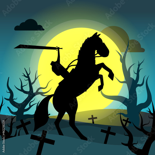 The Headless Warrior is looking for his head on Halloween.
