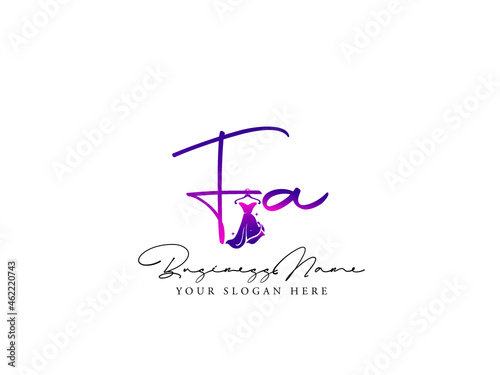Fashion FA Logo, Modern fa f a Logo Letter Vector For Clothing, Apparel Fashion Dress Shop