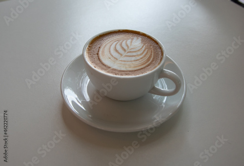 Coffee latte with art pattern