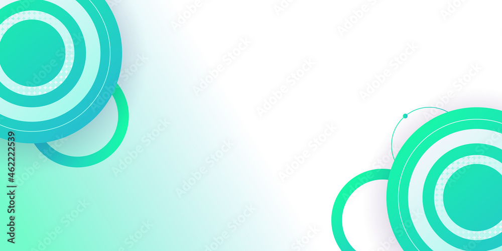 Geometric green background with circle dynamic shapes composition Geometric green background with circle dynamic shapes composition