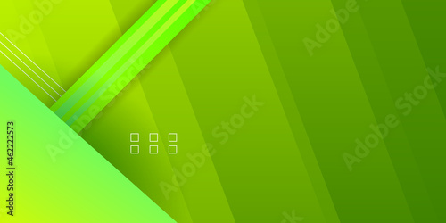 Geometric green background with dynamic shapes composition