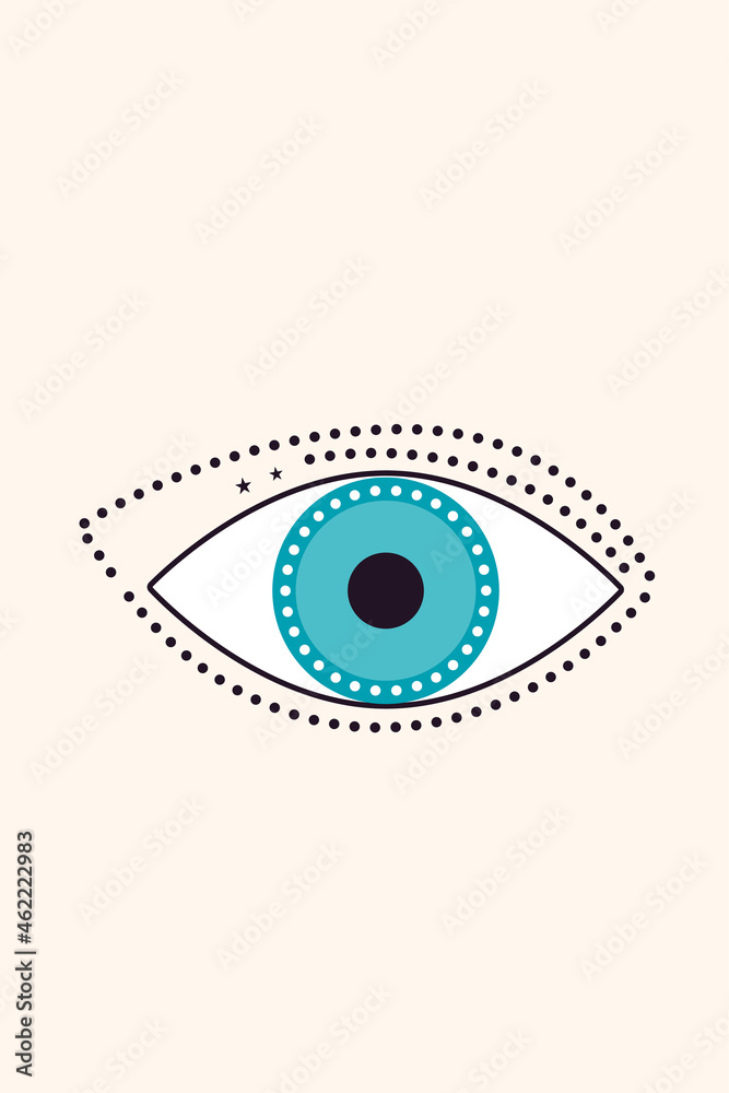 Abstract Evil Eye Sign Design T Shirt Print Tarot Card Boho Poster. Abstract Evil Eye Sign Design T Shirt Print Tarot Card Boho Poster.