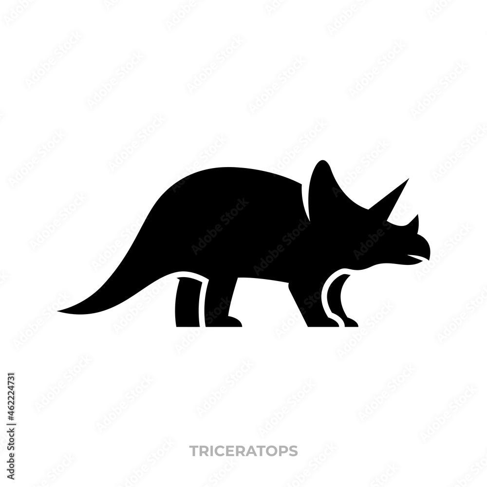 Illustration vector graphic template of triceratops silhouette logo