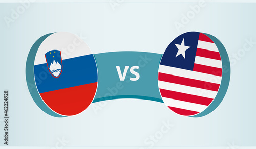 Slovenia versus Liberia, team sports competition concept.