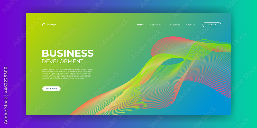 Creative landing page website web design business project development. 3D colorful abstract geometric banner layout mock up. Corporate landing page block vector illustration template. Creative landing page website web design business project development. 3D colorful abstract geometric banner layout mock up. Corporate landing page block vector illustration template.