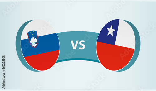 Slovenia versus Chile, team sports competition concept.