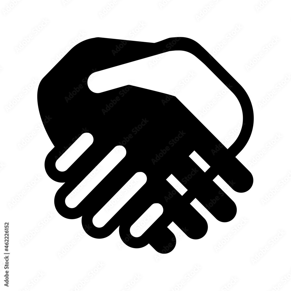 handshake monochrome icon on a white background handshake monochrome icon on a white background