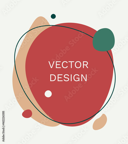 Abstract blob organic shape banner. Retro round shape flow liquid amoeba for invitations, logo, flyers. Vector illustration
