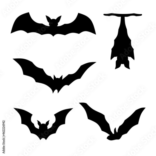 Illustration vector graphic of set silhouette icon bat for halloween