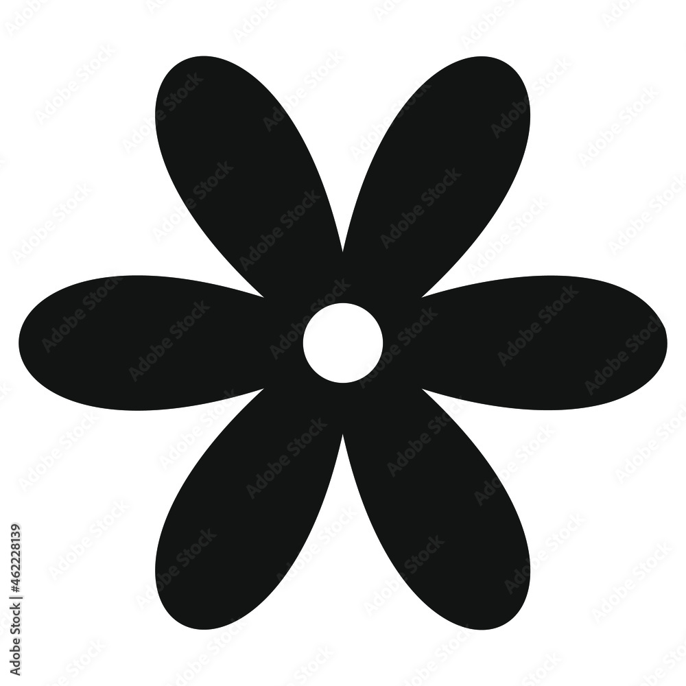 flower, black outline isolated on white background, radial design element, flat illustration, icon flower, black outline isolated on white background, radial design element, flat illustration, icon