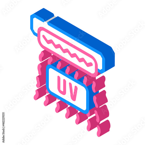 ultraviolet waves isometric icon vector. ultraviolet waves sign. isolated symbol illustration