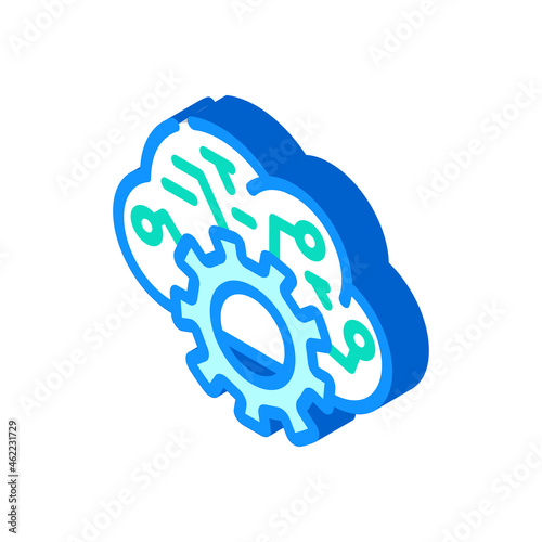 cloud data erp isometric icon vector. cloud data erp sign. isolated symbol illustration