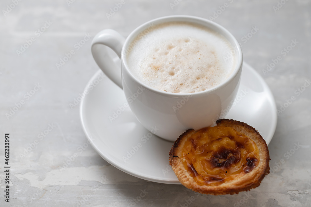 typical portuguese dessert pastel de nata with coffee typical portuguese dessert pastel de nata with coffee