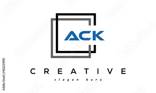 creative initial Three letters ACK square logo design concept vector