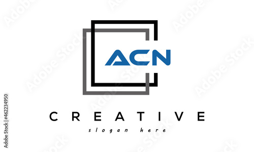 creative initial Three letters ACN square logo design concept vector