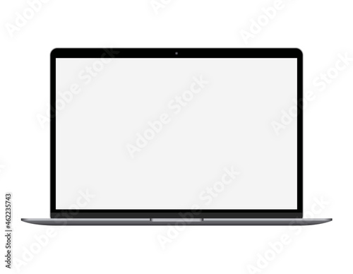 Notebook mockup with empty blank display design.