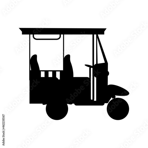 Silhouette auto rickshaw tuk tuk.