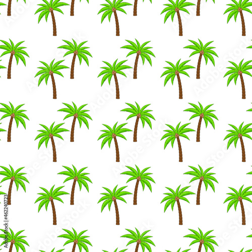 Palm trees with coconuts  seamless pattern. Background with coconut palms  vector.