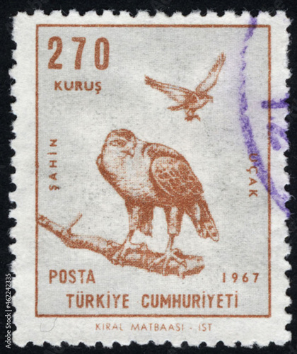 Republic of Turkey postage stamp. Republic of Turkey historical stamp. A postage stamp printed in Republic of Turkey.