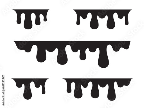 Paint drip set isolated on white background. Paint drip for web site, wallpaper, poster, placard and cover. Paint drip vector illustration