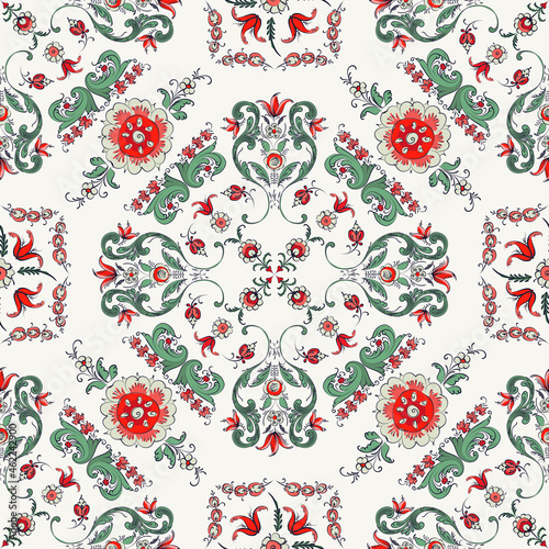 Rosemaling vector pattern 7