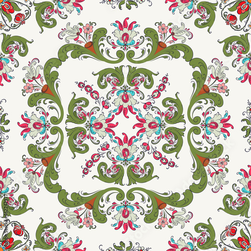 Rosemaling vector pattern 9