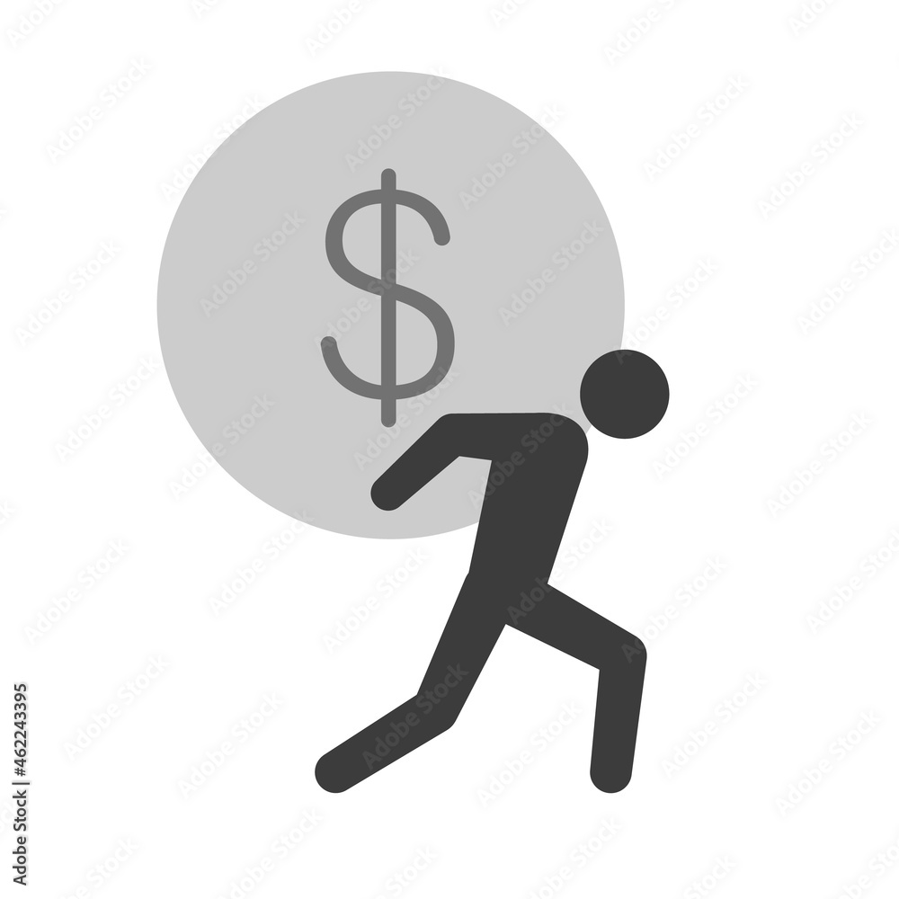 Economic burden icon. Clipart image isolated on white background Economic burden icon. Clipart image isolated on white background