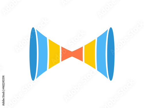 Blank bow tie funnel diagram template. Clipart image isolated on white background