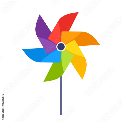 Rainbow pinwheel icon. Clipart image isolated on white background photo