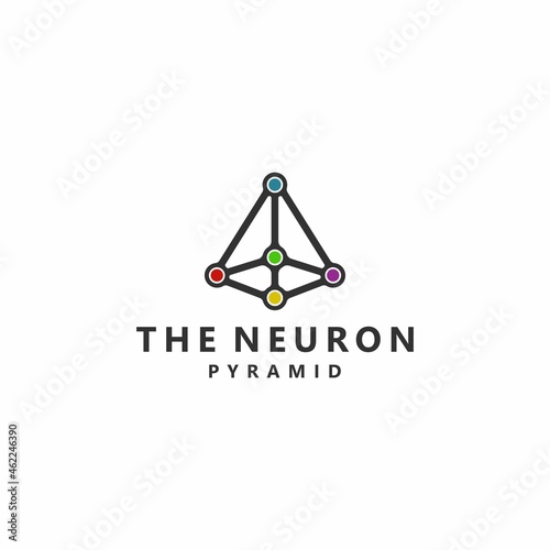 The Neuron Pyramid Connection symbol Logo Design