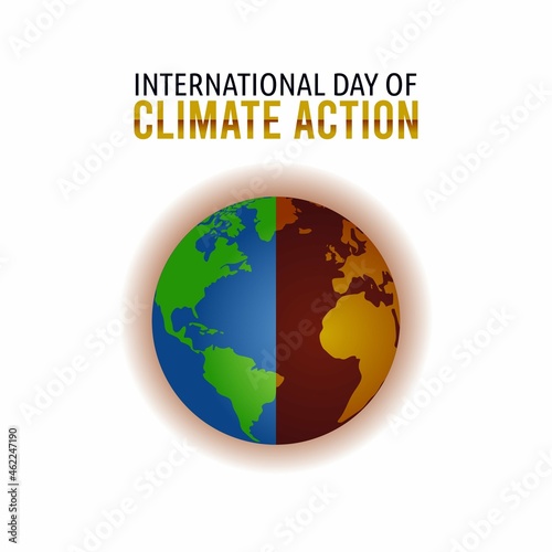vector graphic of international day of climate action good for international day of climate action celebration. flat design. flyer design.flat illustration.