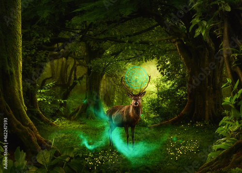 deer mandala forest fantasy
