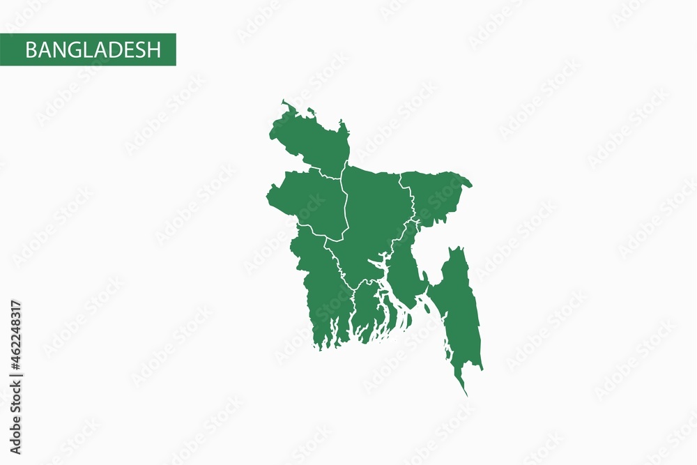 Bangladesh green map detailed vector.
